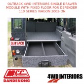 OUTBACK 4WD INTERIOR SINGLE DRAWER FIXED FLOOR DEFENDER 110 SERES WAGON 2002-ON 